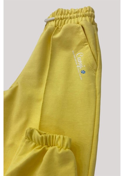 Mojo Kız Çocuk Biye Detaylı Paçası Lastikli Eşofman Altı 25001 Sarı modelleri