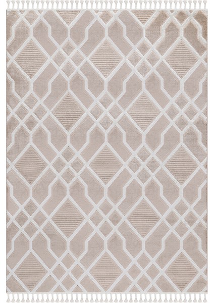 Eylül B675D Beıge-Cream Dekoratif Makine Halısı