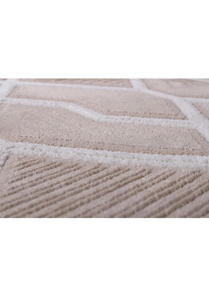 Eylül B675D Beıge-Cream Dekoratif Makine Halısı