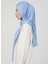 Fermuarlı Viskon Hijab - Bebe Mavisi - Ecardin 3
