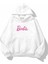 Büyük Beden Özel Tasarım Kapüşonlu Barbie Baskılı 3iplik Tam Kışlık %100 Pamuk Kadın Sweatshırt 1