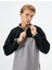 Polar Sweatshirt Yarım Fermuarlı Renk Bloklu Slogan Detaylı 1