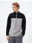 Polar Sweatshirt Yarım Fermuarlı Renk Bloklu Slogan Detaylı 2