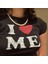 Siyah I Love Me Yarım T-Shirt 1