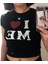 Siyah I Love Me Yarım T-Shirt 2