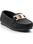 Siyah Baskılı Nubuk Kadın Loafer Ayakkabı K01542167701 3
