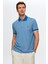 Regular Fit Saks Mavi Polo Yaka Nakışlı Pamuk Karışımlı T-Shirt 8HC14ORT52000 3