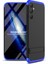 Samsung Galaxy A34 Kılıf 3 Parçalı Tam Koruma Sert Mika Ays Kapak Siyah - Mavi 1