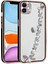 Apple iPhone 11 Kılıf Simli Taşlı Arkası Şeffaf Renkli El Tutamaçlı Askılı Silikon Kapak (Blazer) 1