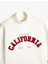 Crop Oversize Kolej Sweatshirt Dik Yaka Şardonlu 4