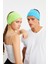 Yeşil-Aqua 2'li Çift Taraflı Kullanım Alternatifli, Pamuklu Penye, Kaymaz, Hafif, Spor Saç Bandı Bandana 1