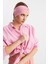 Pembe Kadın Çapraz Bağlamalı Pamuklu Penye, Kaymaz, Yumuşak, Esnek, Saç Bandı Bandana 3