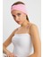 Pembe Kadın Çift Taraflı Kullanım Alternatifli, Pamuklu Penye, Kaymaz, Hafif, Spor Saç Bandı Bandana 4