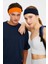 Turuncu-Lacivert 2'li Pamuklu Penye, Kaymaz, Terletmez, Ultra Hafif, Spor Saç Bandı Bandana 4