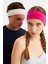 Fuşya-Beyaz 2'li Pamuklu Penye, Kaymaz, Terletmez, Ultra Hafif, Spor Saç Bandı Bandana 1