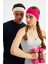 Fuşya-Beyaz 2'li Pamuklu Penye, Kaymaz, Terletmez, Ultra Hafif, Spor Saç Bandı Bandana 4