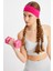 Fuşya-Beyaz 2'li Pamuklu Penye, Kaymaz, Terletmez, Ultra Hafif, Spor Saç Bandı Bandana 5