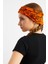 Turuncu Kadın Çift Taraflı Kullanım Alternatifli, Pamuklu Penye, Kaymaz, Hafif, Spor Saç Bandı Bandana 5