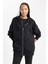 Oversize Fit Kapüşonlu Kalın Kumaş Hırka V7995AZ23WN 3
