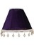 Mor Kadife Vintage Abajur Beyaz Metal Incili Ayak AB07462 2