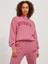 Sıfır Yaka Rahat Kesim Pembe Kadın Sweatshirt 12244363 1