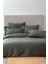 Ahter Çift Kişilik Nevresim Takımı %100 Organik Pamuk Saten Brodeli Yeşil 200X220 cm 1