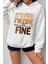 Unisex Oversize Fine Baskılı Sweatshirt 1