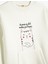 Sweatshirt Şardonlu Kedi Baskılı Yuvarlak Yaka Kanguru Cepli Pamuklu 3