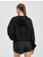 Crop Sweatshirt Spor Slogan Nakışlı Kapüşonlu Ribanalı 4