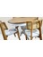 Masa ST Sandalye Takım Ihlamur Baba Ayak MDF Tabla 110cm Beyaz Ceviz El yapım 1