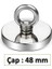 48 mm Çap Güçlü Halkalı Neodyum Pot Mıknatıs - Fishing Magnet Kanca Kurtarma Mıknatısı + 10 Metre Halat 4