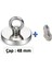 48 mm Çap Güçlü Halkalı Neodyum Pot Mıknatıs - Fishing Magnet Kanca Kurtarma Mıknatısı + 10 Metre Halat 5