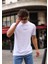 Nakışlı Slim Fit Erkek Tişört %100 Pamuk Bisiklet Yaka T-Shirt 4