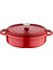 Iron 24 cm Demir Döküm Basık Tencere Kırmızı 1