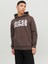 Jack & Jones Hood Corp Logo Erkek Kahverengi Kapüşonlu Sweatshirt 4