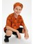 Turuncu Erkek Çocuk Pamuklu Penye Oversize Gri T-Shirt Bandana 2'li Takım 1