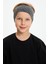 Füme Desenli-Siyah Erkek Çocuk Pamuklu Penye Oversize Kamuflaj T-Shirt Bandana İkili Takım 1