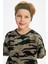 Haki-Kamuflaj Erkek Çocuk Pamuklu Penye Oversize Kamuflaj T-Shirt Bandana İkili Takım 2