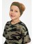 Haki-Kamuflaj Erkek Çocuk Pamuklu Penye Oversize Kamuflaj T-Shirt Bandana İkili Takım 4
