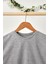 Gri-Lacivert Erkek Çocuk Pamuklu Penye Oversize Gri T-Shirt Gri Bandana 2'li Takım 4