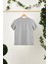 Gri-Lacivert Erkek Çocuk Pamuklu Penye Oversize Gri T-Shirt Gri Bandana 2'li Takım 5