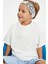 Beyaz Desenli-Beyaz Erkek Çocuk Pamuklu Penye Oversize Beyaz T-Shirt Bandana 2'li Takım 1