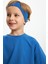 Mavi-Mavi Erkek Çocuk Pamuklu Penye Oversize Mavi T-Shirt Mavi Bandana İkili Takım Trend Seri 1 3
