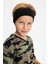 Siyah-Kamuflaj Erkek Çocuk Pamuklu Penye Oversize Kamuflaj T-Shirt Bandana İkili Takım 1