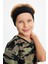 Siyah-Kamuflaj Erkek Çocuk Pamuklu Penye Oversize Kamuflaj T-Shirt Bandana İkili Takım 5