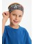 Füme Desenli-Mavi Erkek Çocuk Pamuklu Penye Oversize Mavi T-Shirt Füme Bandana 2'li Takım 1
