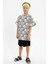 Yeşil Beyaz Erkek Çocuk Pamuklu Penye Oversize Beyaz T-Shirt Yeşil Bandana 2'li Takım 5