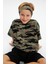 Kamuflaj-Kamuflaj Erkek Çocuk Pamuklu Penye Oversize Kamuflaj T-Shirt Bandana İkili Takım 1