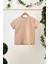 Açık Kahve Kız Çocuk Kısa Kollu Bisiklet Yaka Terletmez, Rahat Pamuklu Penye T-Shirt 1