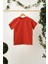 Kiremit Kız Çocuk Kısa Kollu Bisiklet Yaka Terletmez, Rahat Pamuklu Penye T-Shirt 1